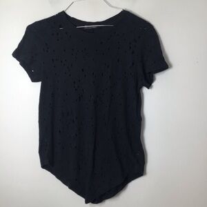 Benjamin Jay Stylish Black Distressed Women's Tee